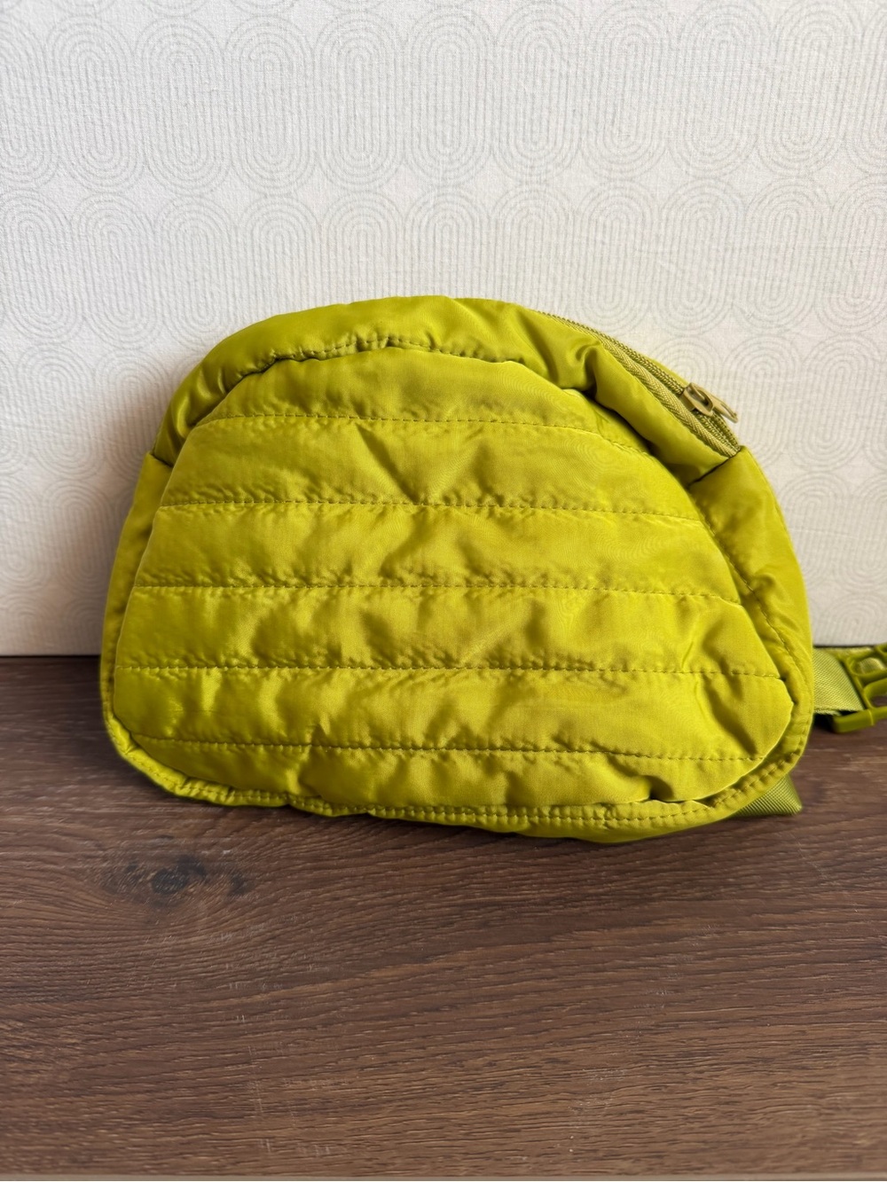 Quilted Crossbody Sling Bag in Chartreuse